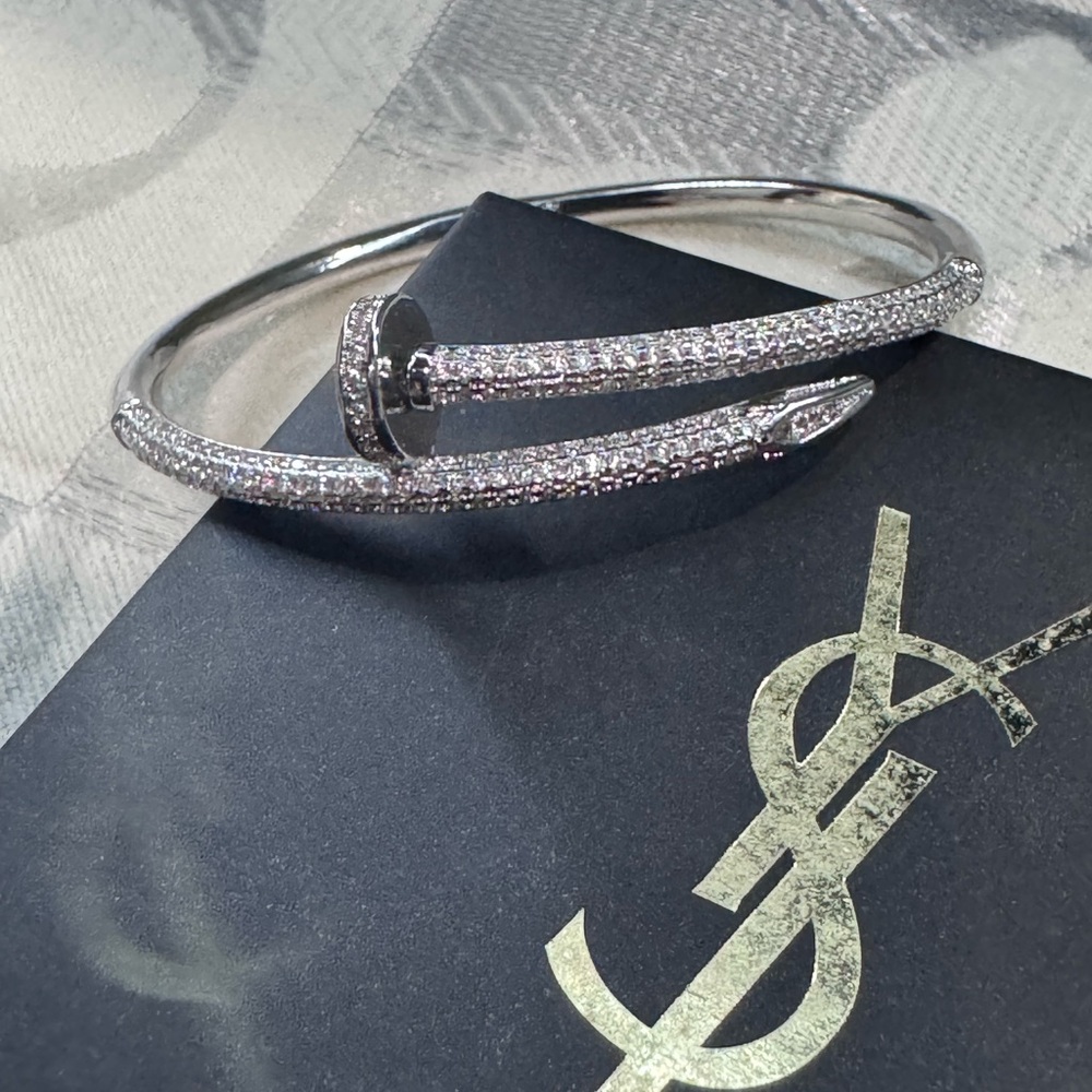 Silver & Rhinestones Nail Bangle - Picture 3 of 4